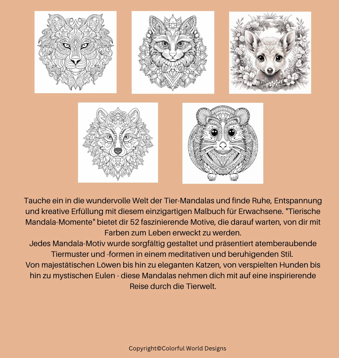 Tiermandalas Mandala Tiere Malbuch für Erwachsene Pdf Download