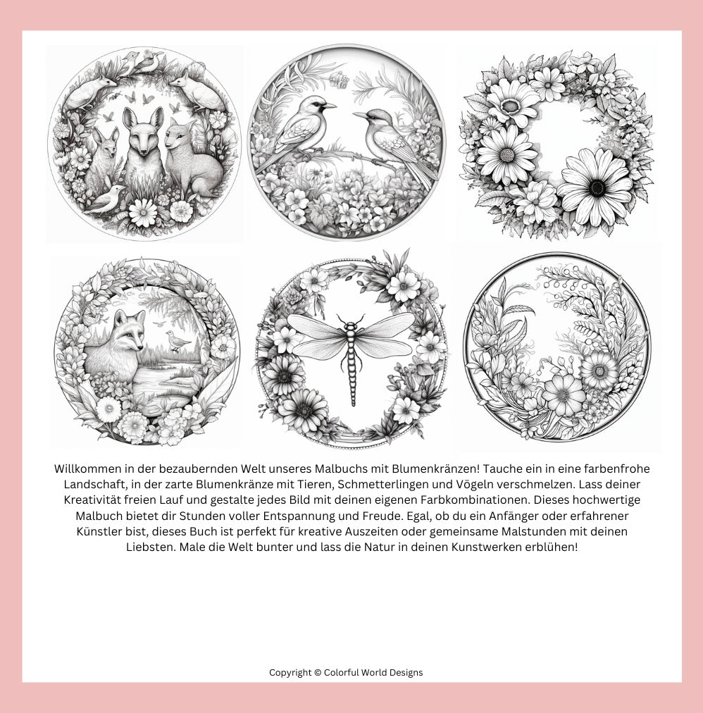 Pdf Malbuch Blumenkränze