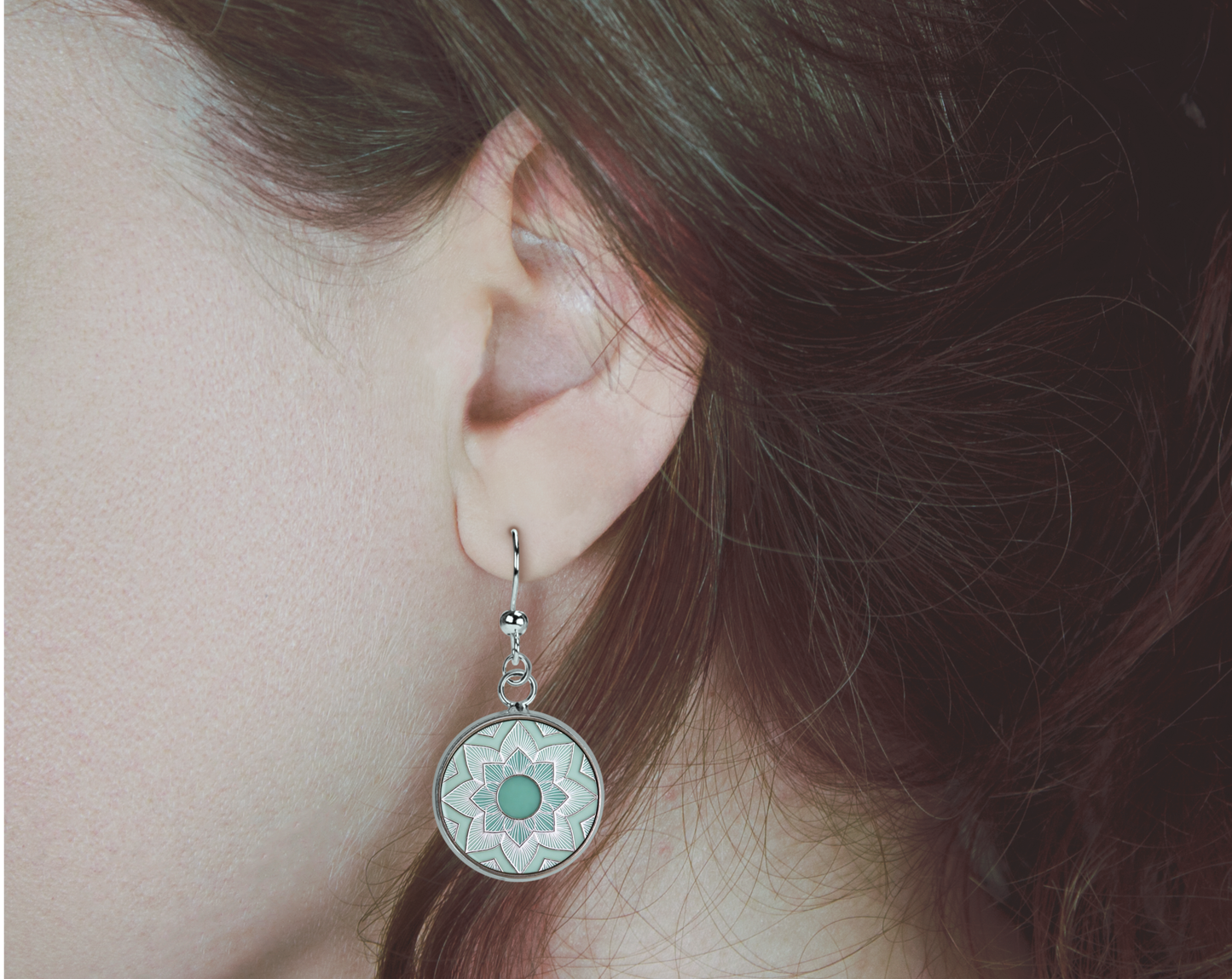 Ohrringe hängend Edelstahl mintgrün mint silber Damen Schmuck