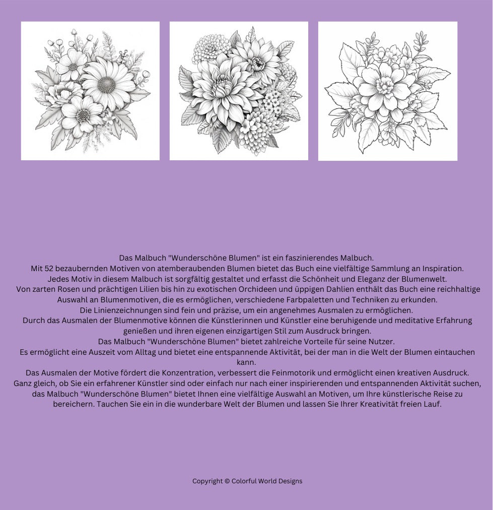 Pdf Malbuch Download Wunderschöne Blumen