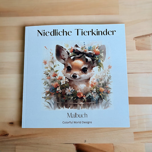 Malbuch Niedliche Tierkinder